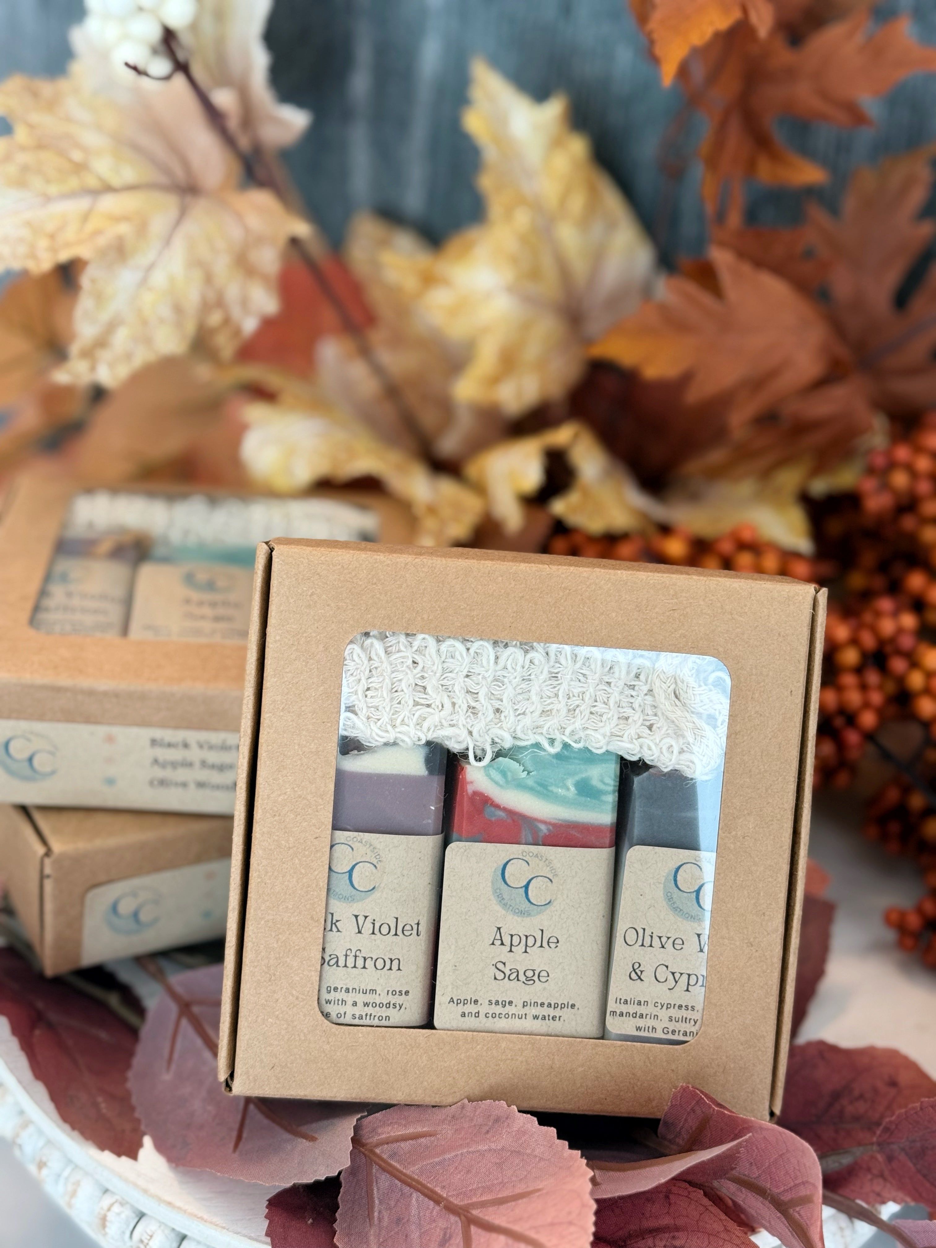 Trio Soap Sets w/sisal loofah