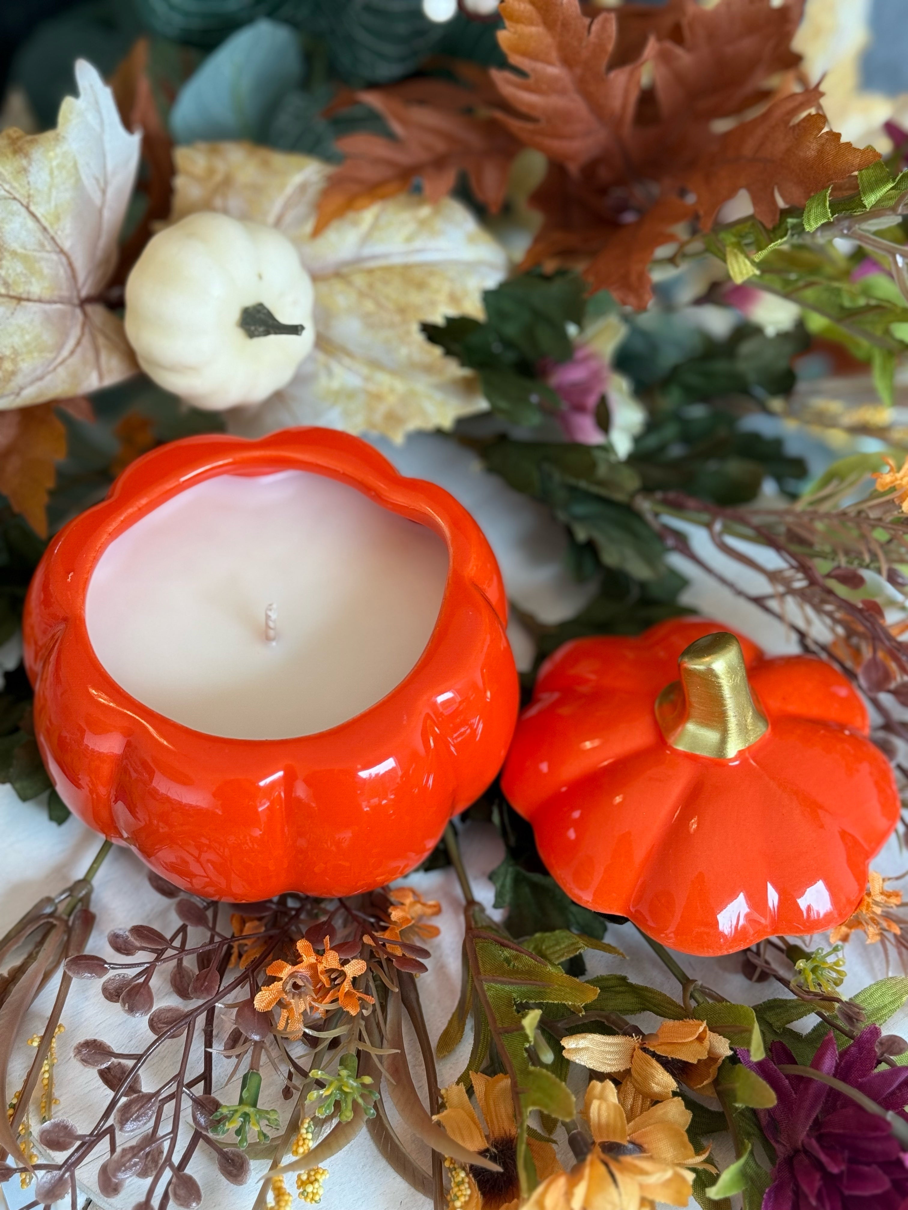 Mini ceramic pumpkin candles